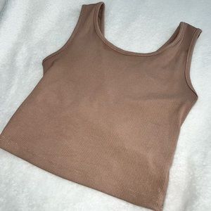 Shein Beige Criss-Cross Back Top